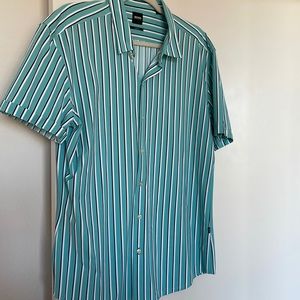 Blue Hugo Boss short sleeve button up